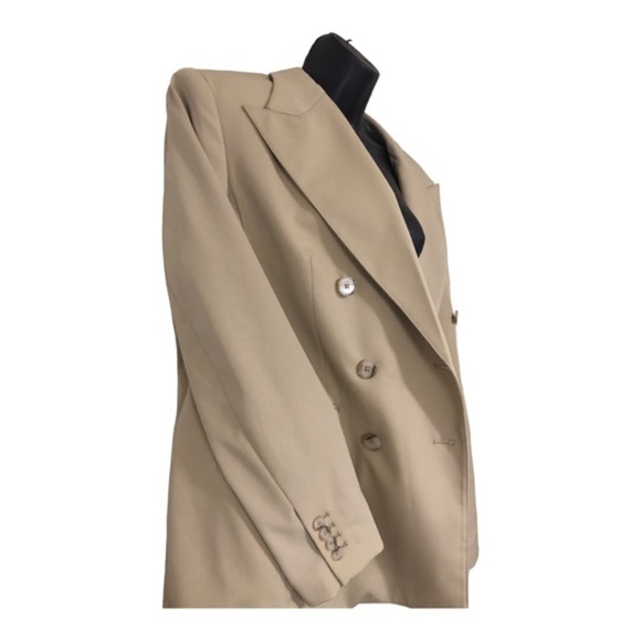 BR banana republic bespoke tan double breasted blazer jacket size 8 brand new - Picture 7 of 13